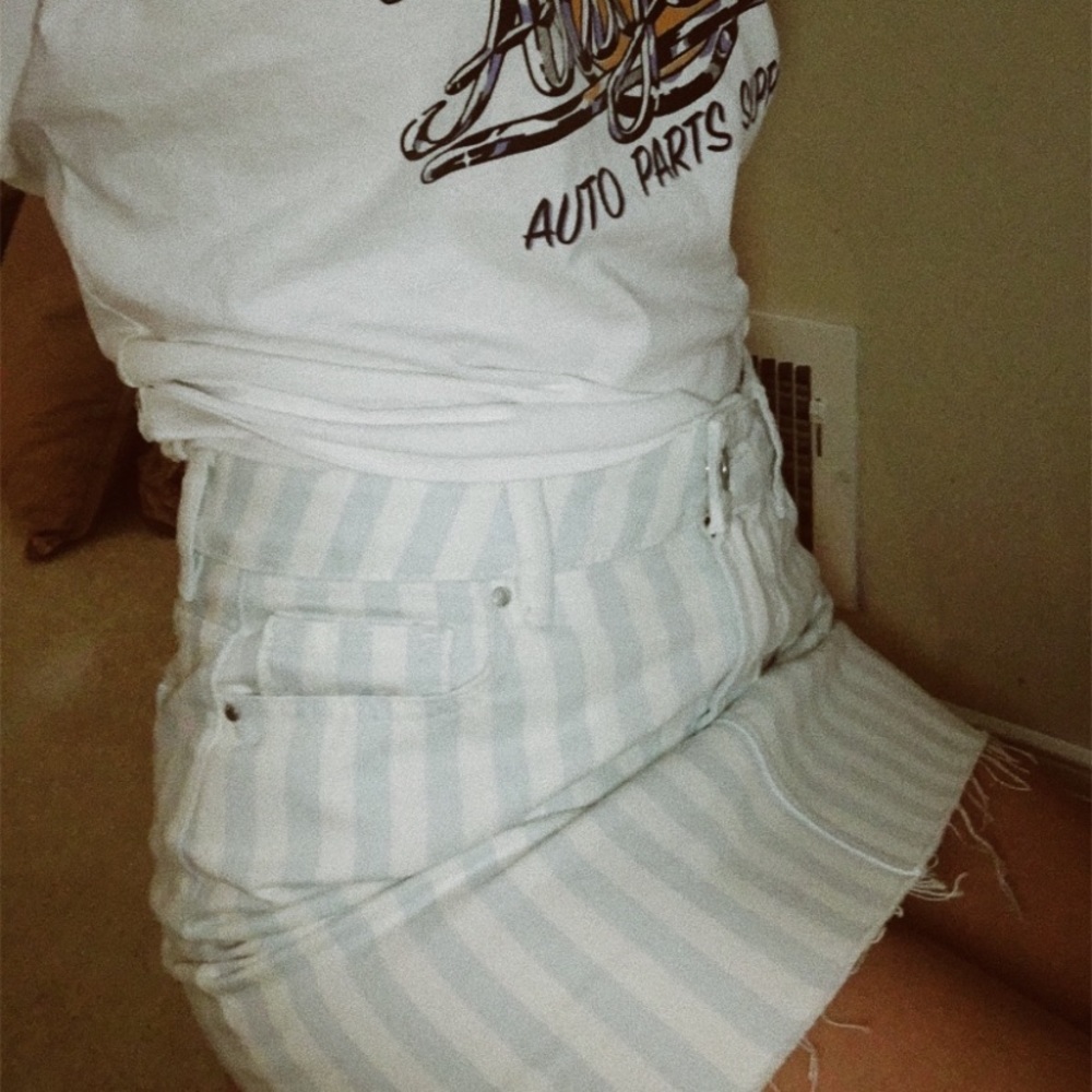 Pacsun Blue and White Stripe Skirt